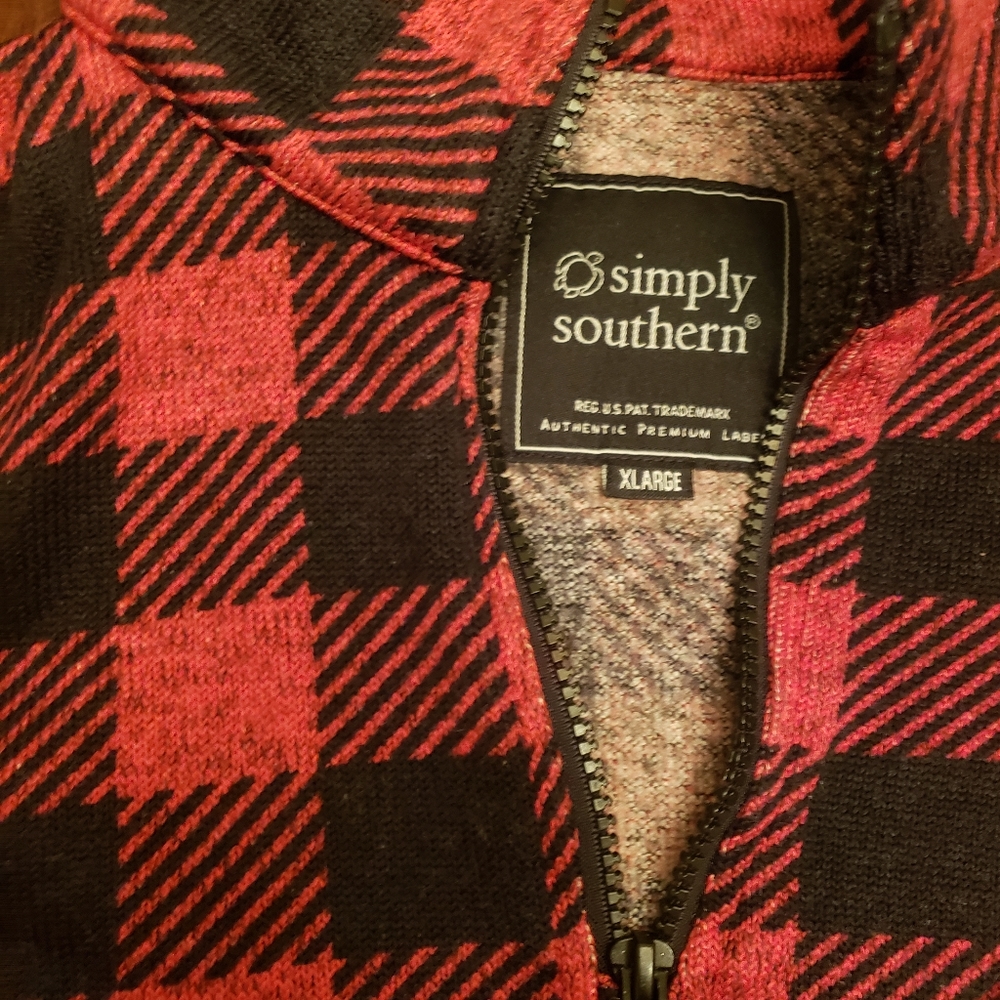 XL Simply Southern plaid pullover/ sweater